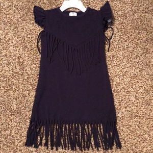 Navy fringe dress